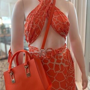 Elegant Orange Satchel Bag